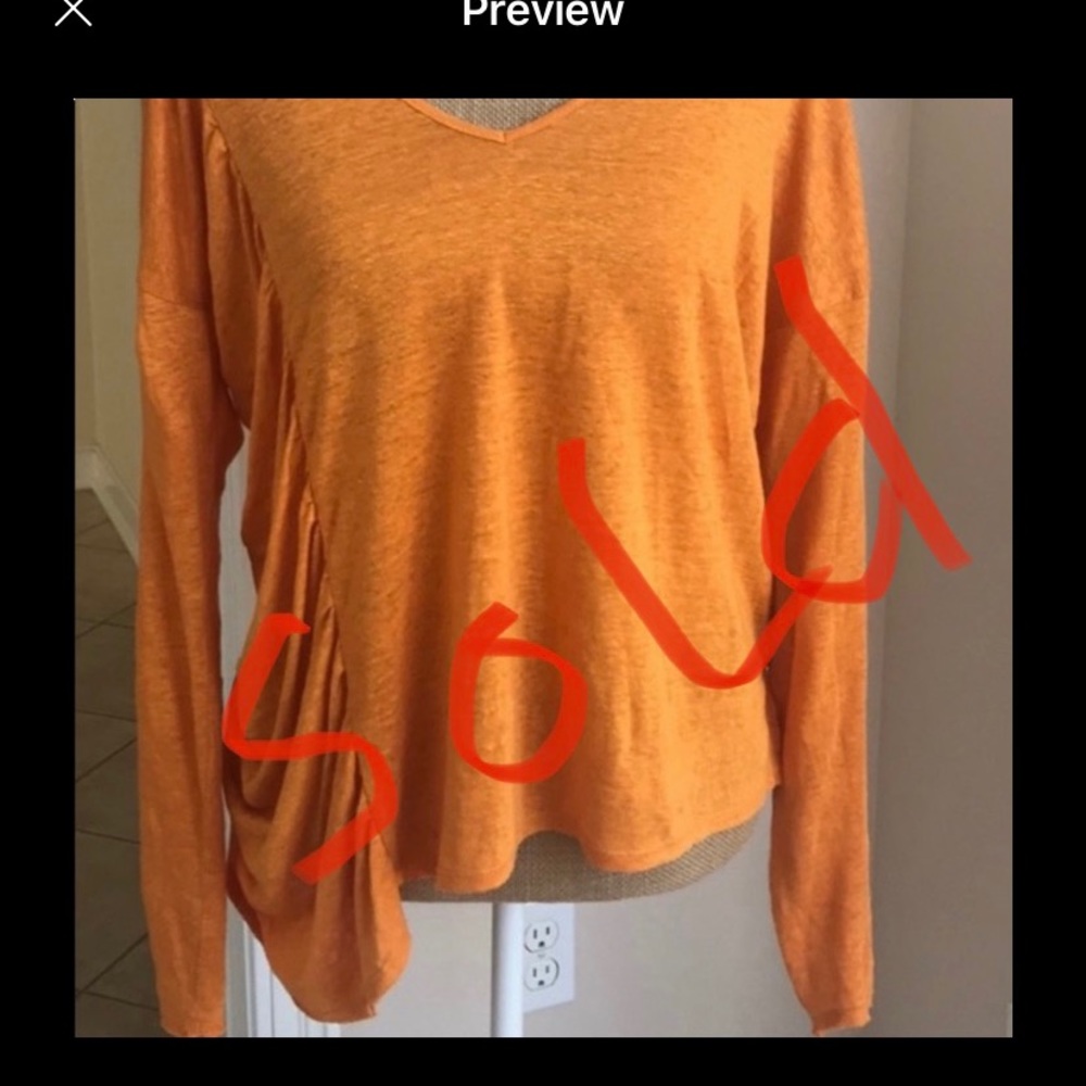 FRED AND SIBEL LINEN LIGHT SWEATER Orange L
